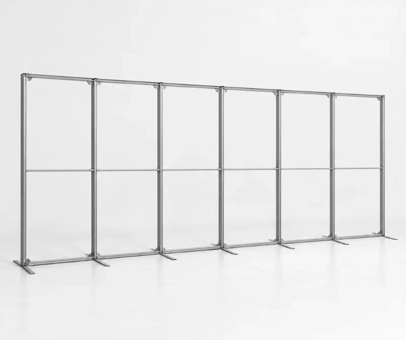 Large 20 ft SEG fabric display for trade show exhibitions.