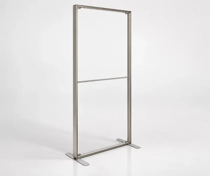SEG fabric display stand frame for custom graphics.