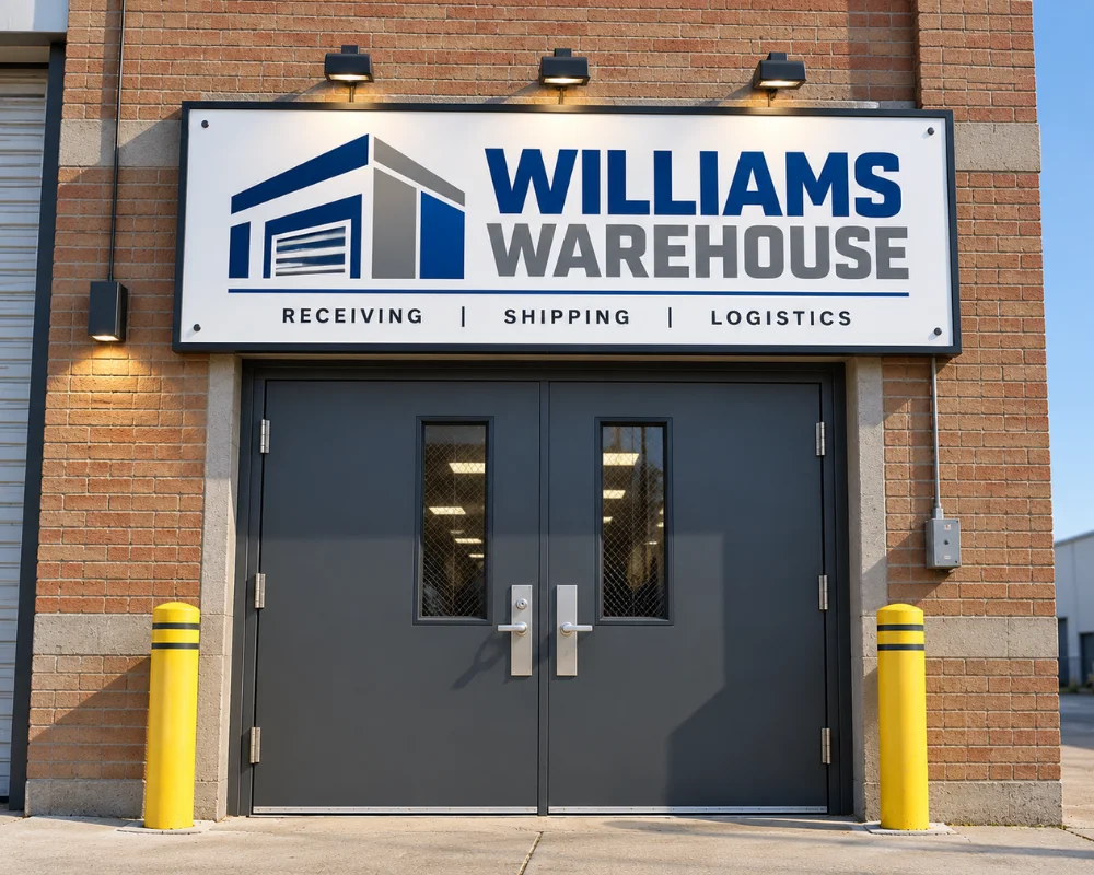 Corrosion resistant signs for a durable commercial building entrance
