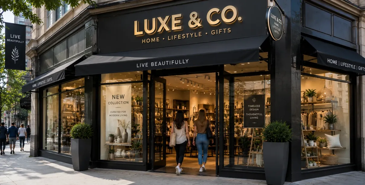 Custom business signs creating an attractive storefront for customer engagement