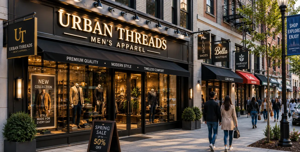 Custom exterior storefront signs creating a memorable business identity