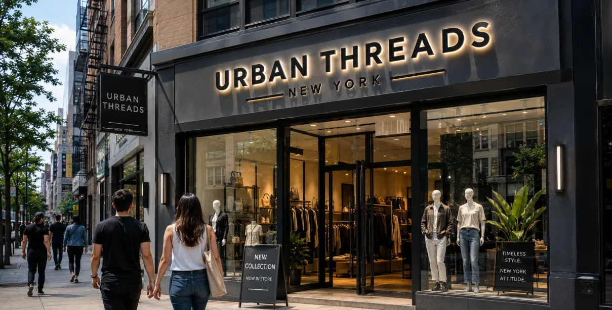 Storefront logo signs improving brand recognition and customer visibility