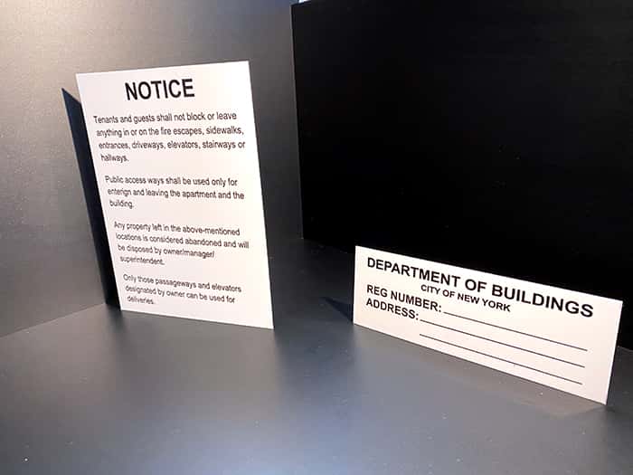 Building and Housing Informational Signs