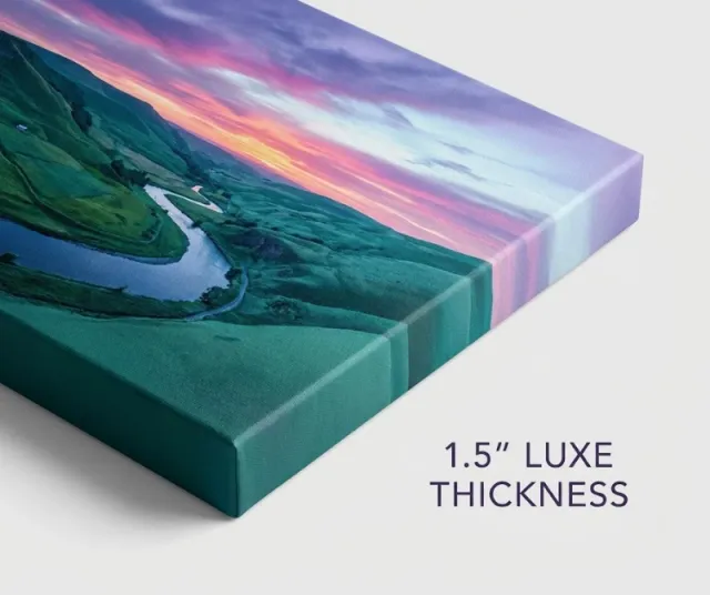 Canvas wrap wall art print being held for display