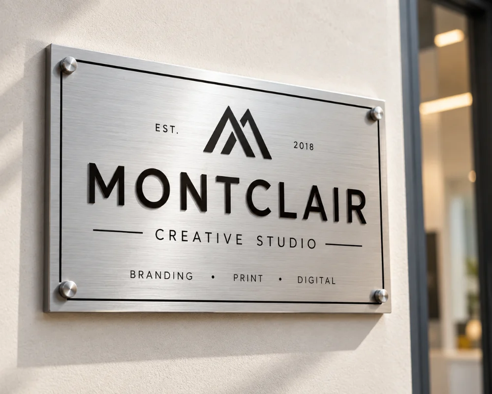 Exterior carved sign with dimensional lettering for a boutique