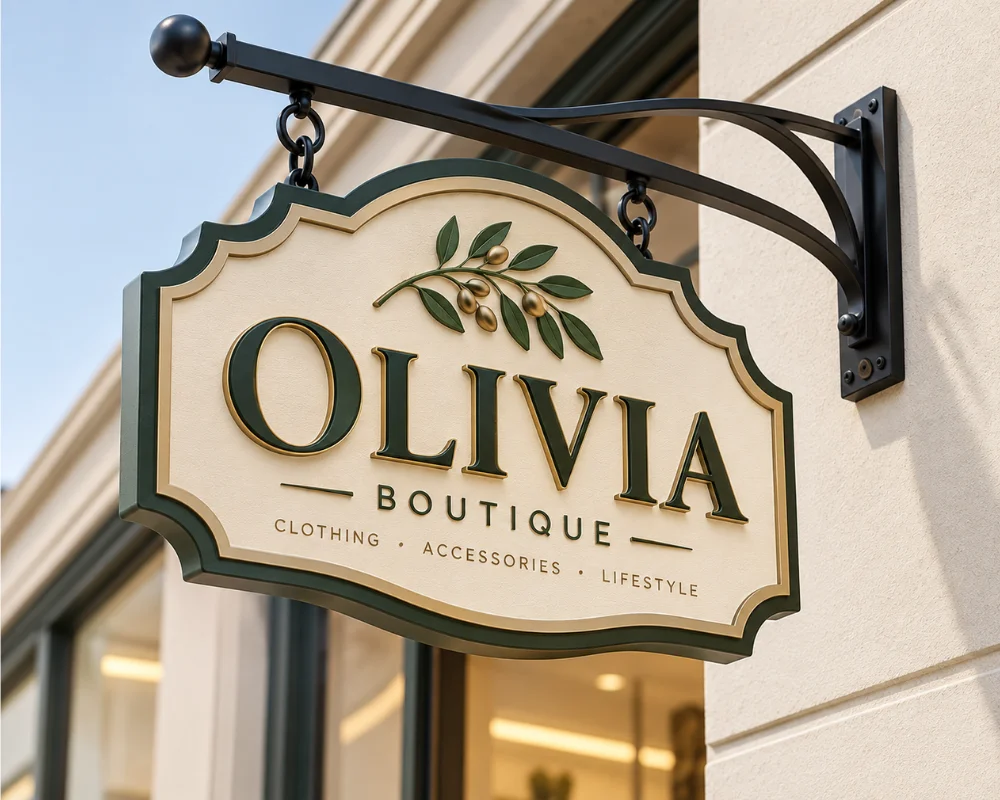 Wood carved sign with detailed custom engraved signage