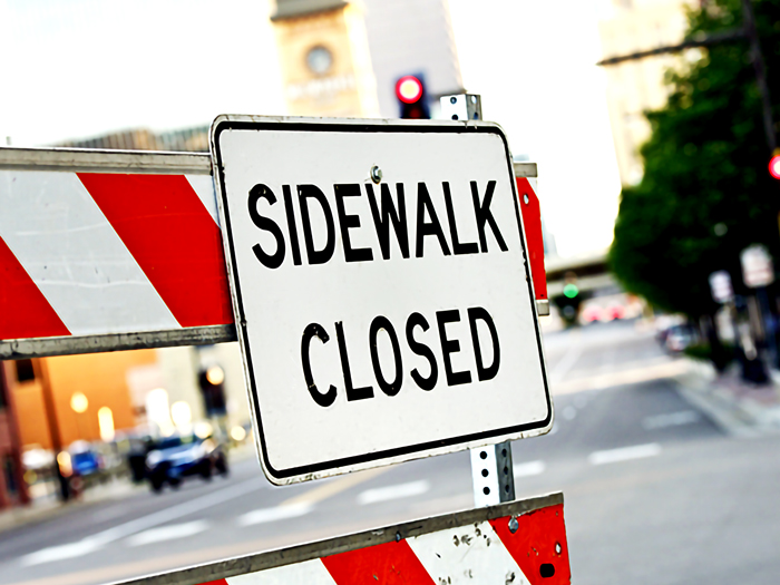 Sidewalk Closed Signs