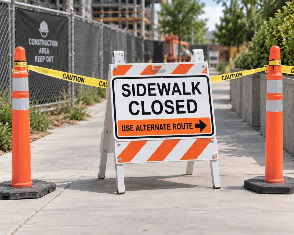 Sidewalk Closed Signs