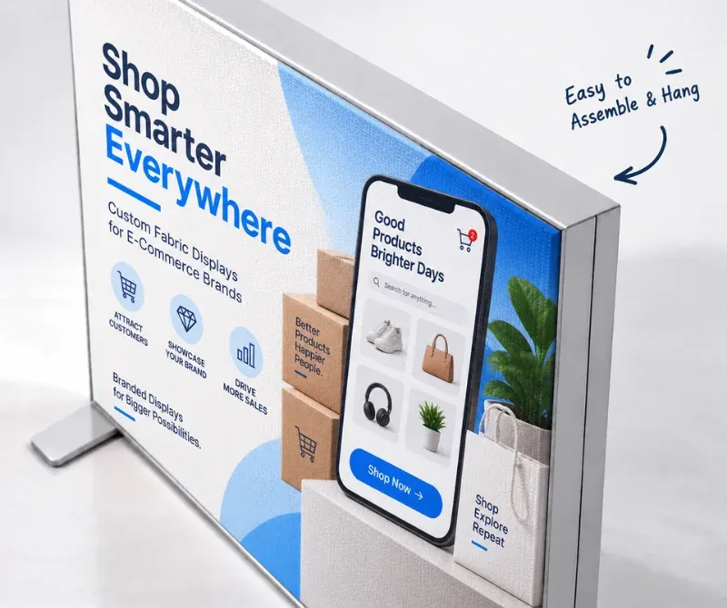 Custom SEG fabric display for trade shows and exhibitions