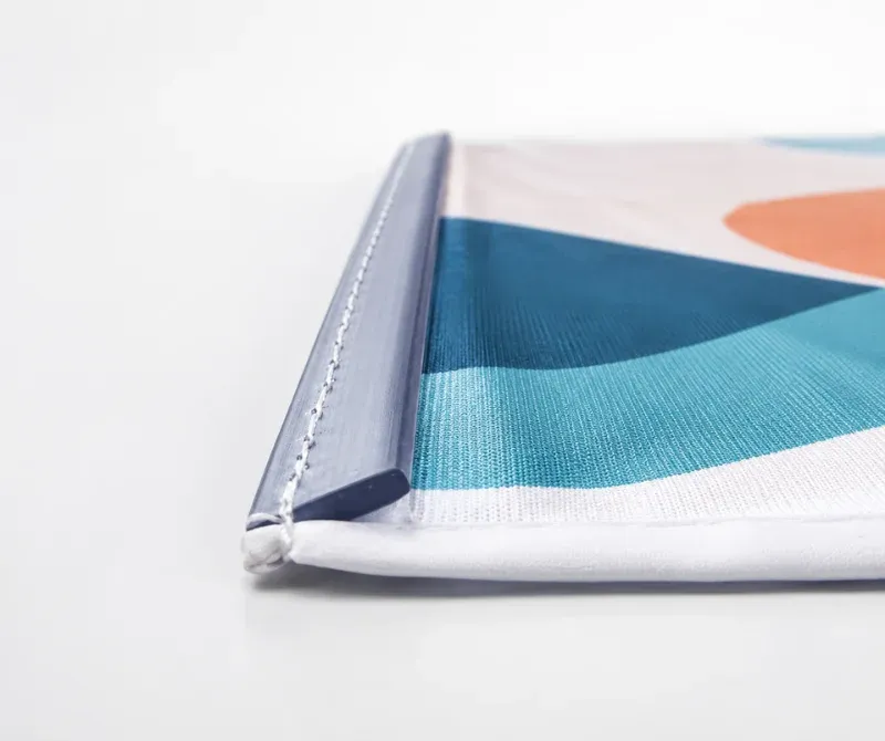 Silicone edge graphics attached to custom SEG fabric