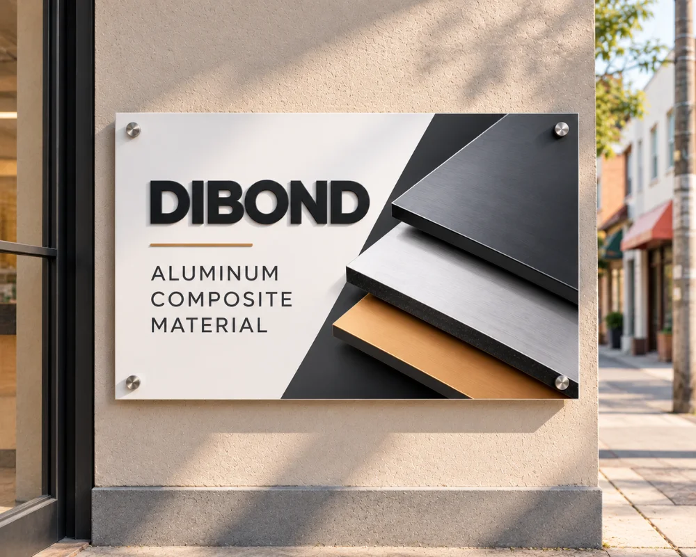 Aluminum composite panels showing Dibond material construction