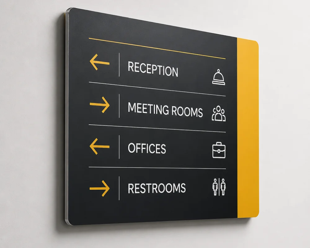 Dibond panels used for custom indoor directional signage