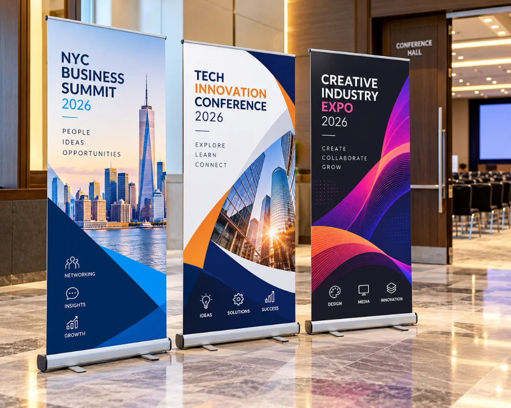  Event banner stands for conferences and promotional displays