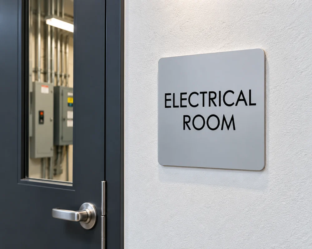Electrical room sign used for building fire safety and emergency identification