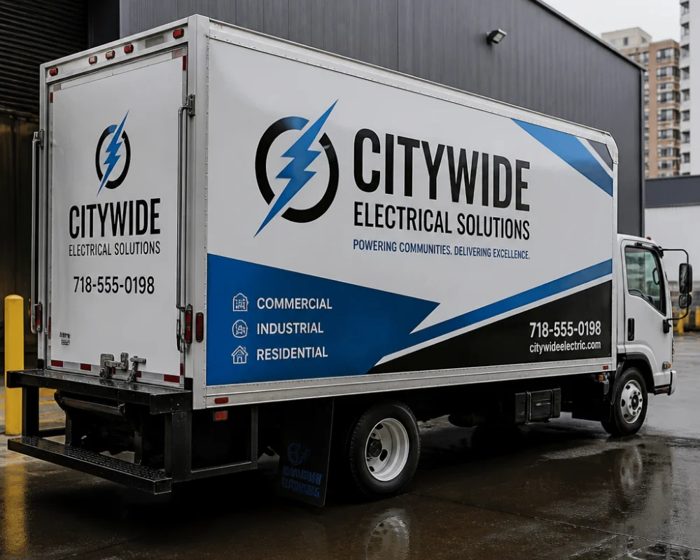 Custom vinyl lettering for commercial fleet vehicles
