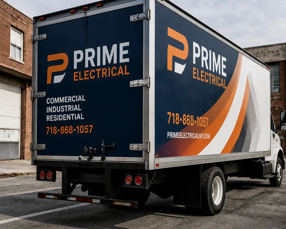 Custom truck wraps with professional business graphics