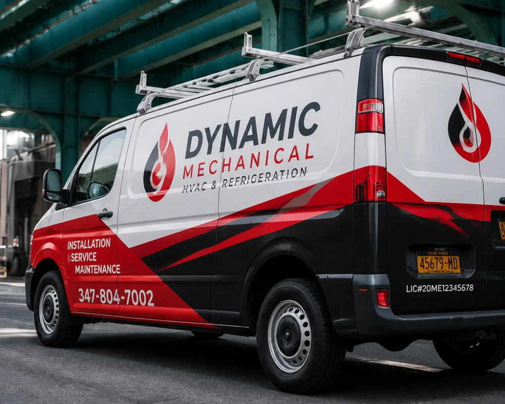 Commercial van wraps with custom business branding