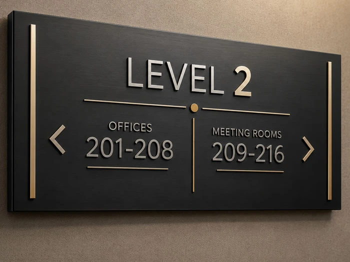 ADA compliant floor signs with accessible room identification