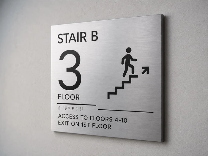 Building floor number signage for indoor wayfinding systems