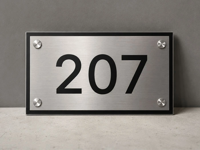 Modern floor number sign used in office interiors
