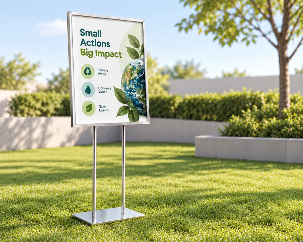 Outdoor pedestal signs for garden and promotional messaging