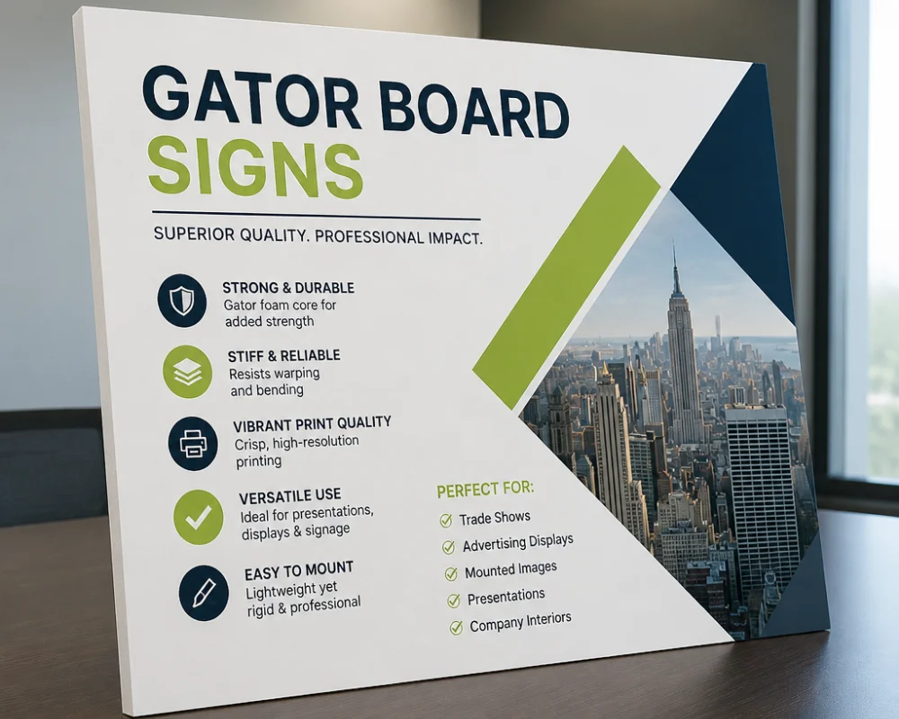 Event gator boards for promotional displays