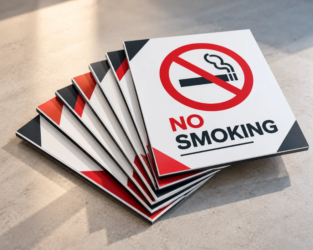 Printed gator boards with no smoking signs