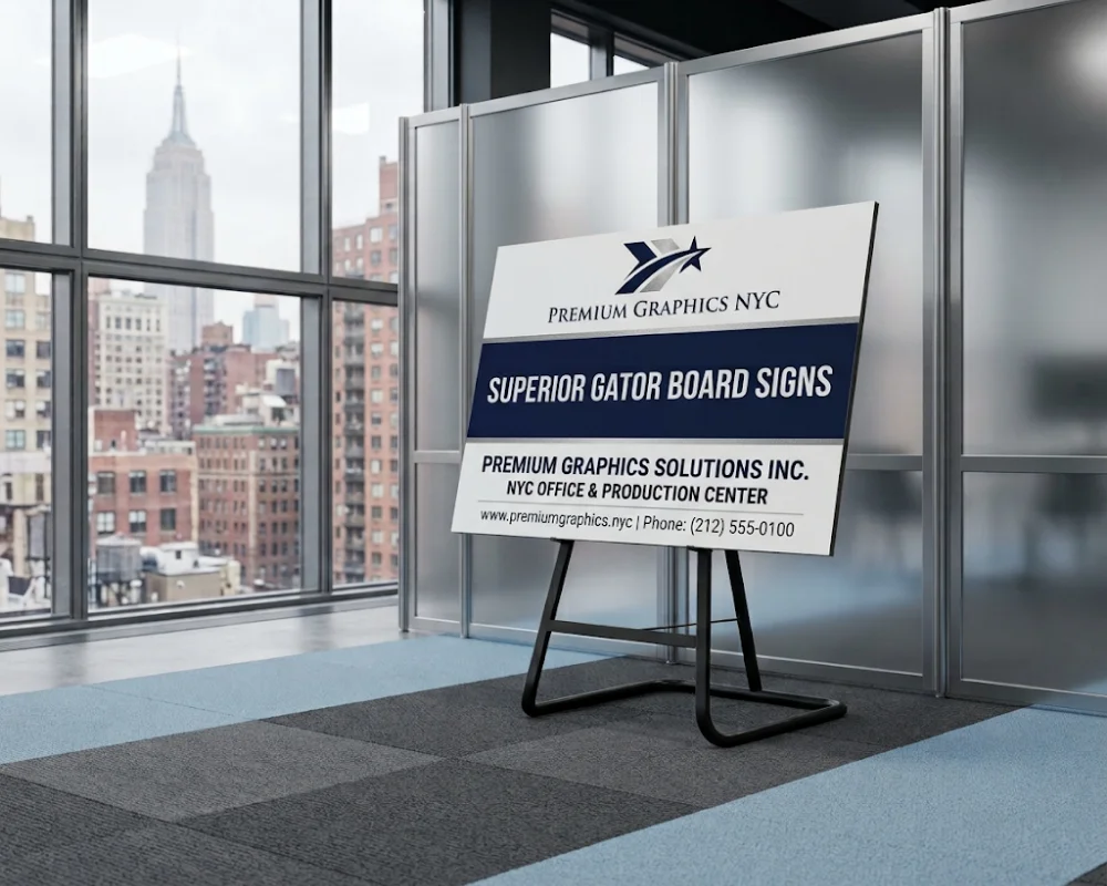 Printed gator boards for indoor displays