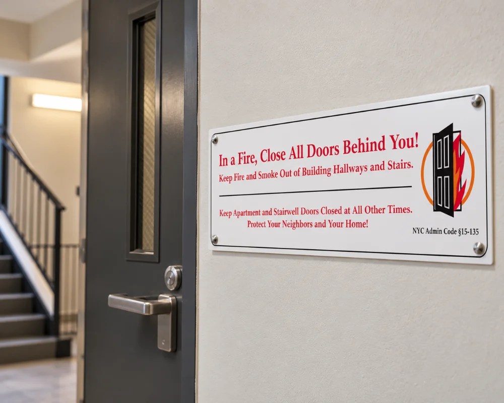 Aluminum HPD signs for heating system and building information