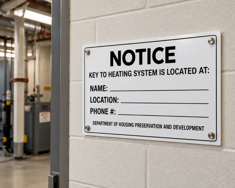Durable outdoor compliance signs for NYC smoke-free building areas