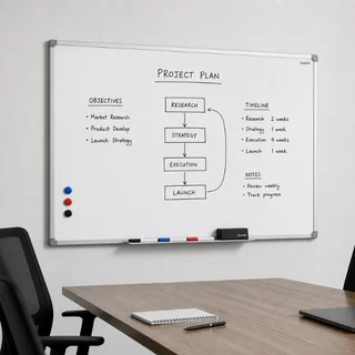 Dry erase products for office signage and planning