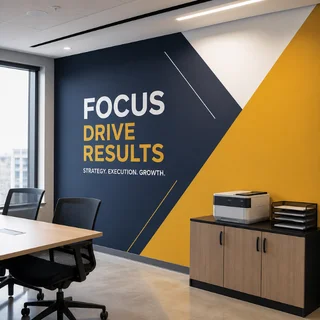 Custom wall wraps for office interior graphics