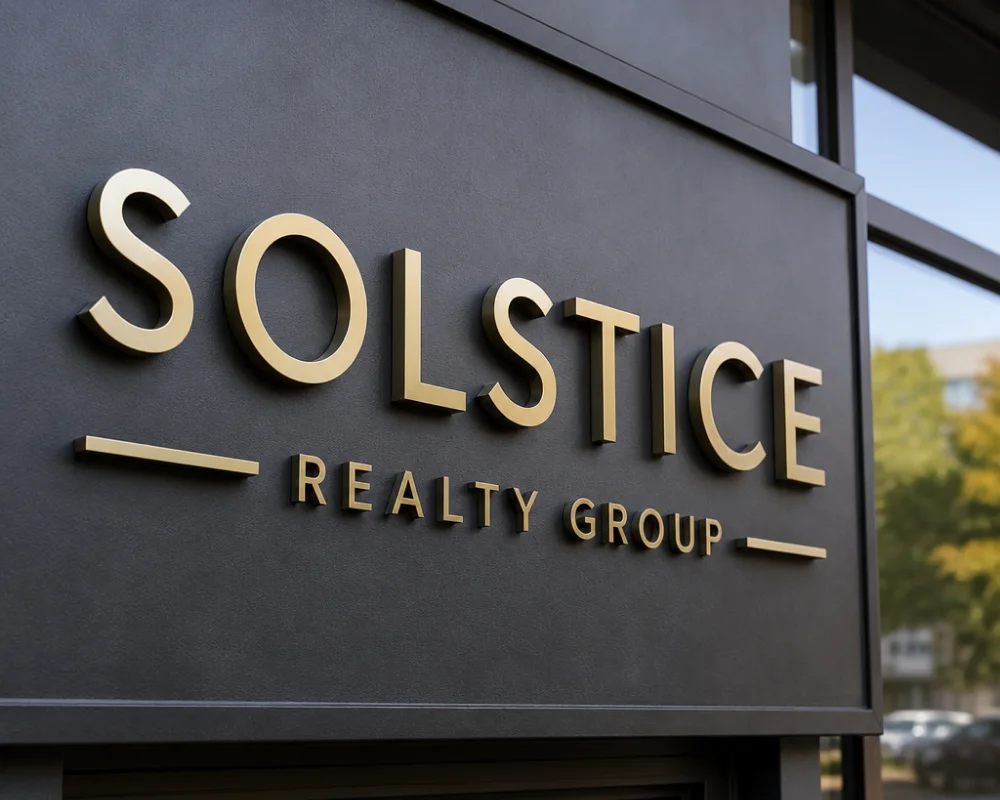 Custom metal signage with dimensional metal letters for business