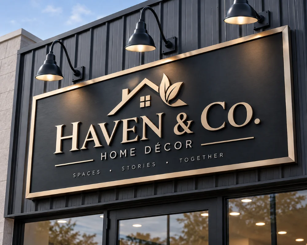 Custom outdoor metal sign for business storefront