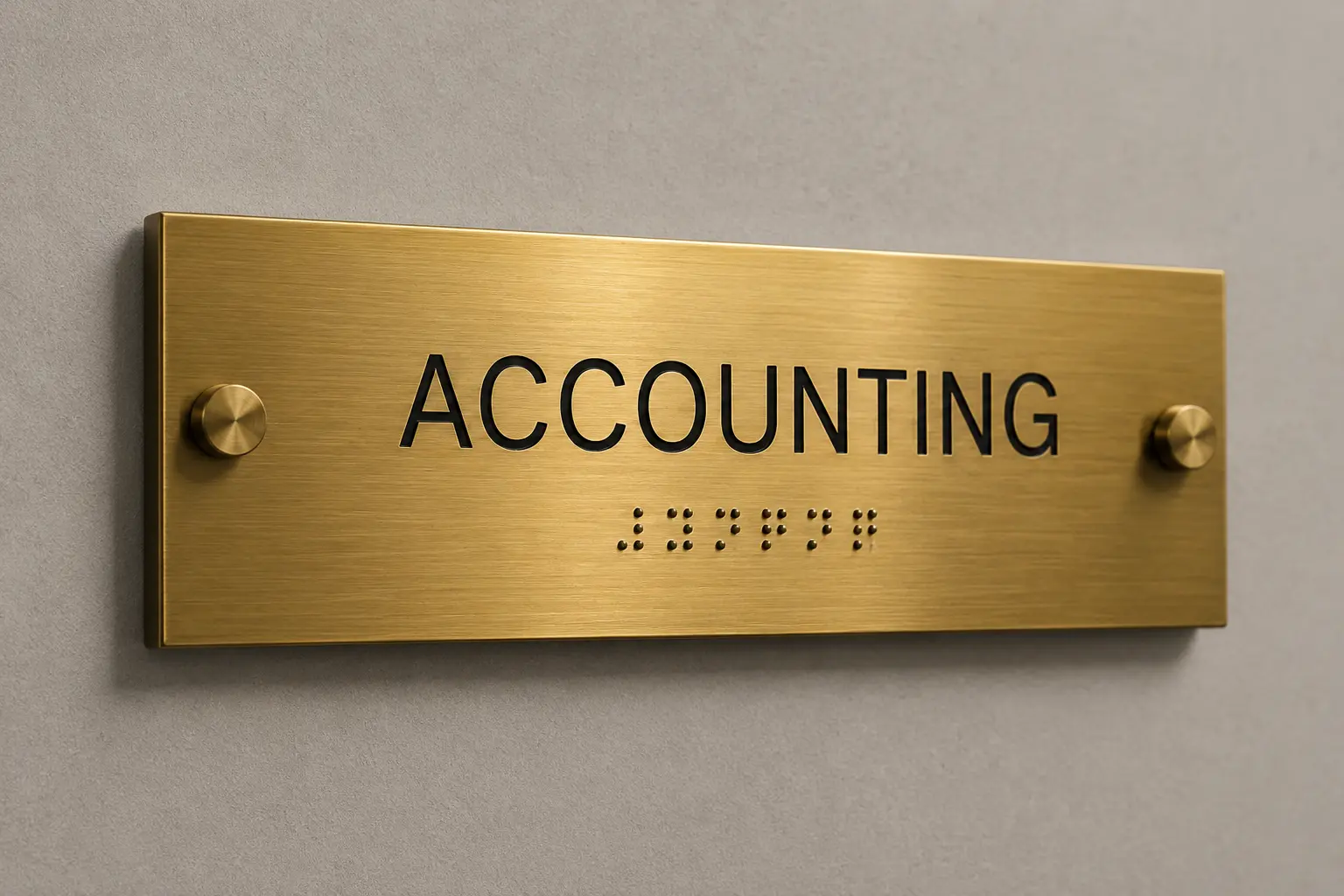 Brass office name plates for executive offices  