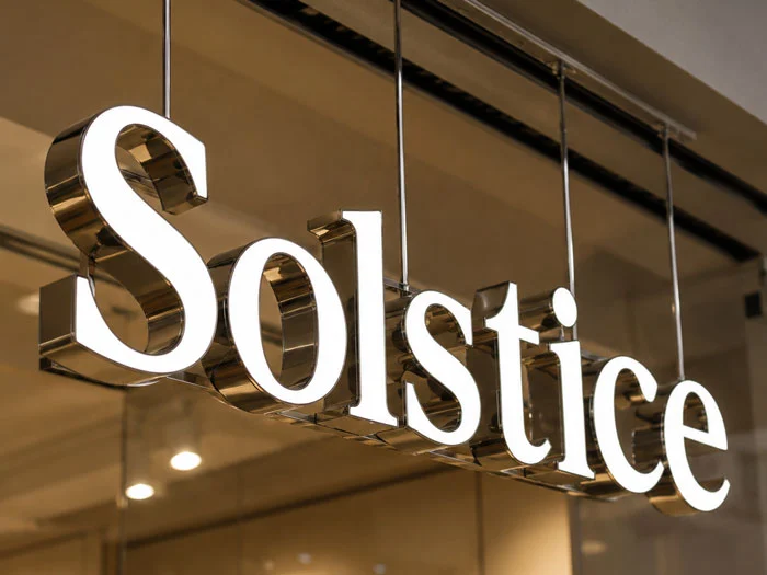 Pin mounted letters for dimensional office signage