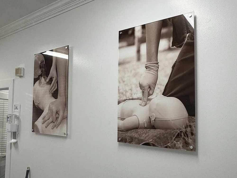Acrylic wall display for office interiors