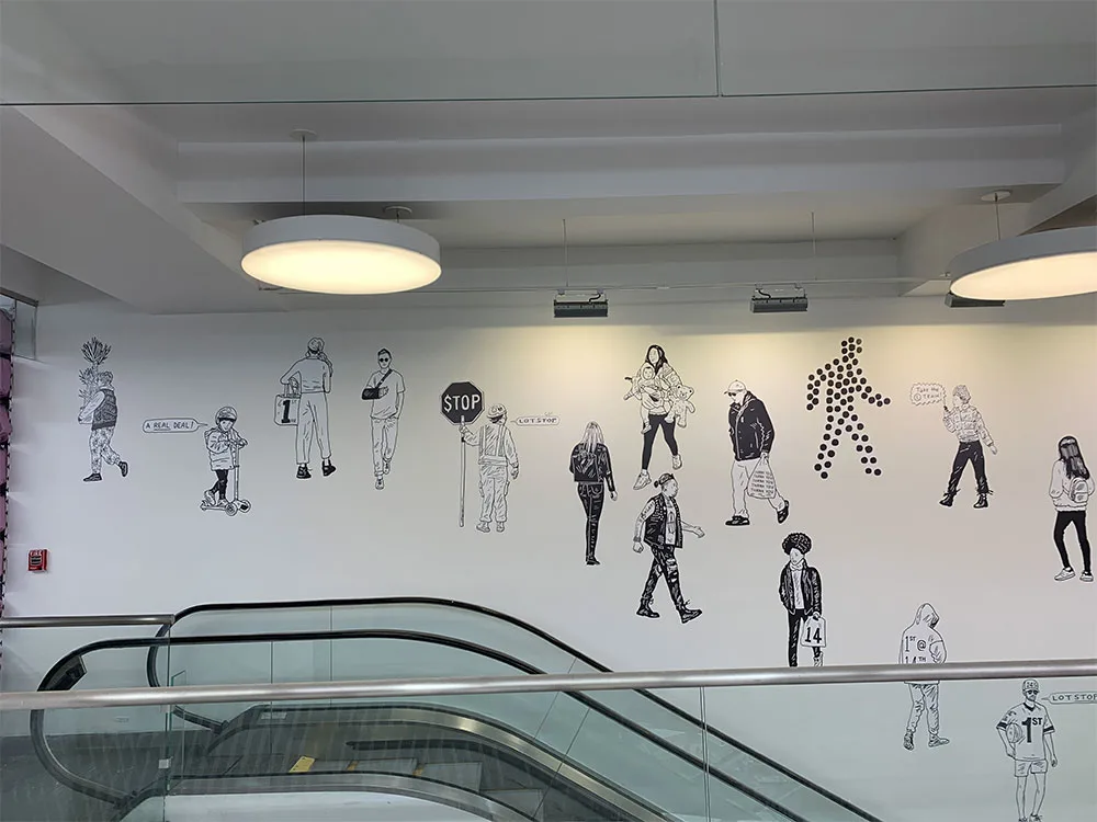 Commercial wall art graphics for indoor spaces