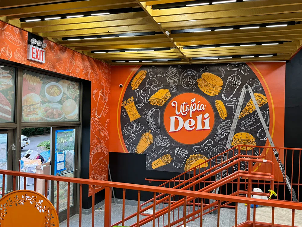 Custom deli wall graphics for interior branding