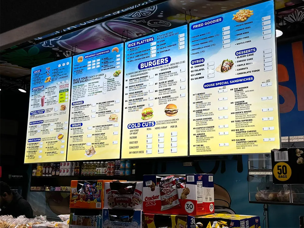 Hanging Menu Board for Food Shops