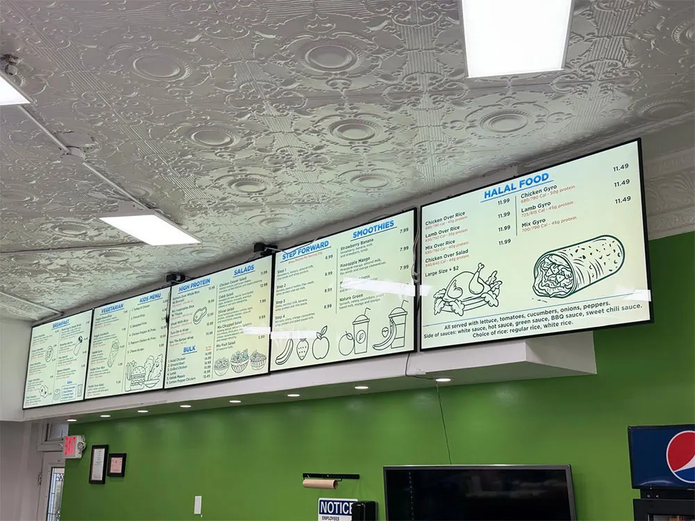 Restaurant Digital Menu Board Display