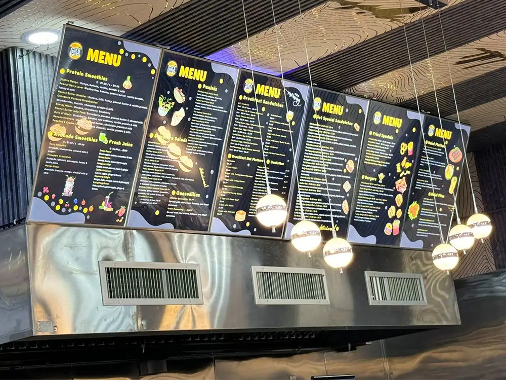 Restaurant Menu Signage Installation
