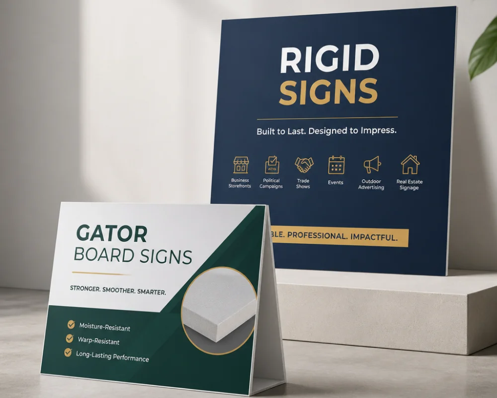 Custom Gator board signs for durable business displays