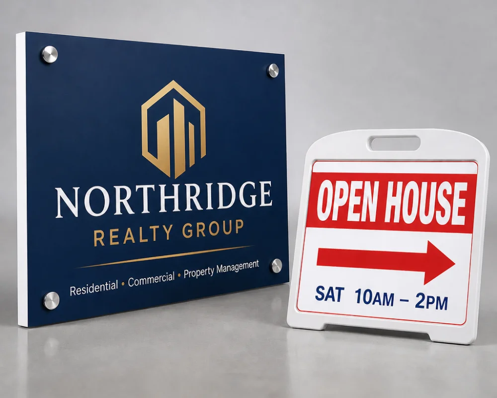 Custom plastic signs for indoor and outdoor business use