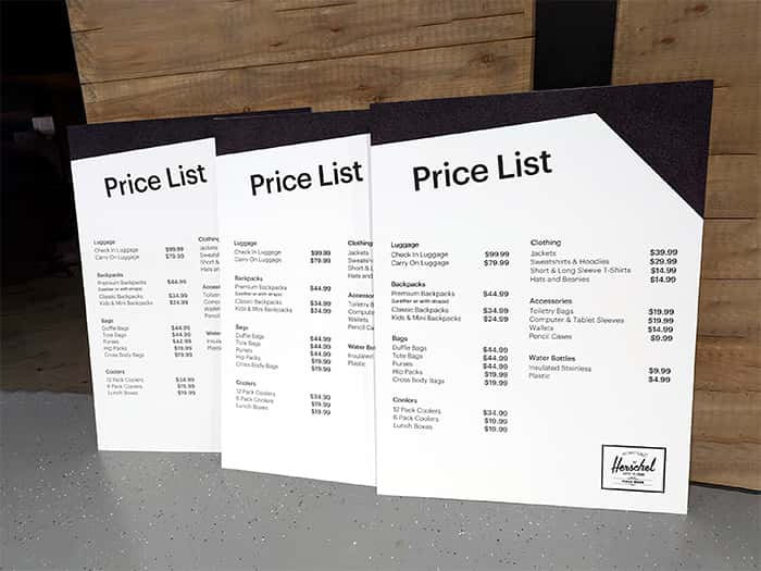 Custom Sintra signs for business and promotional displays