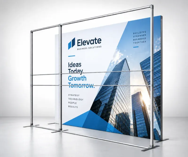 10 ft SEG backlit display with custom fabric graphic.