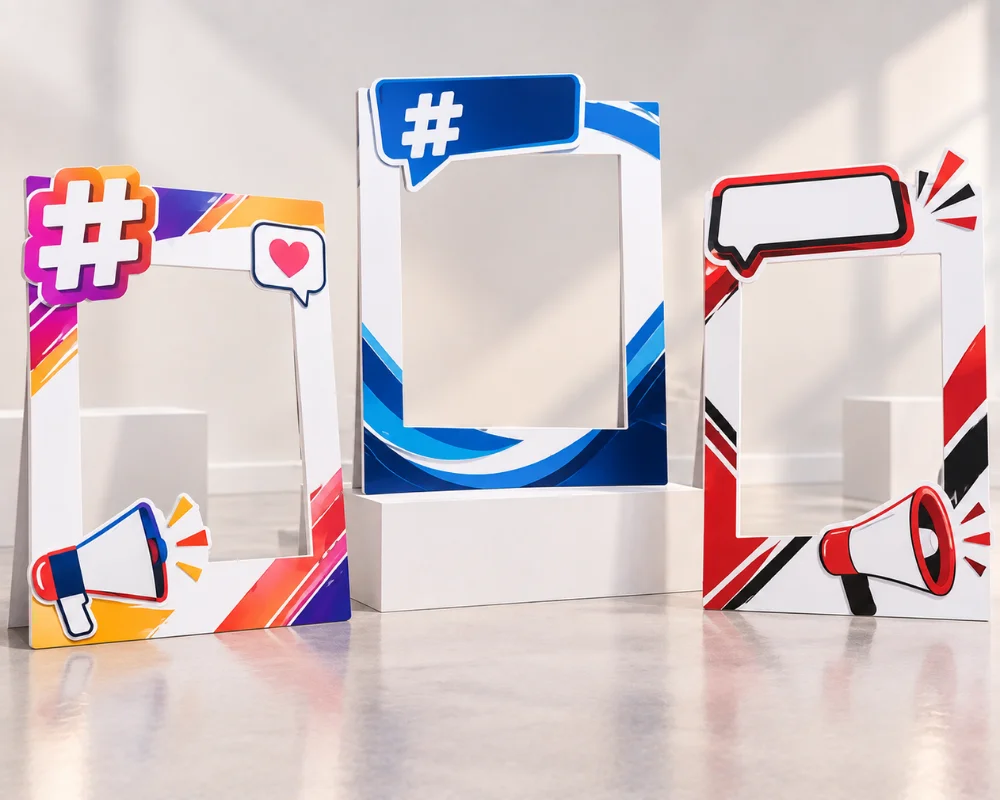 Social media photo props for fun event pictures