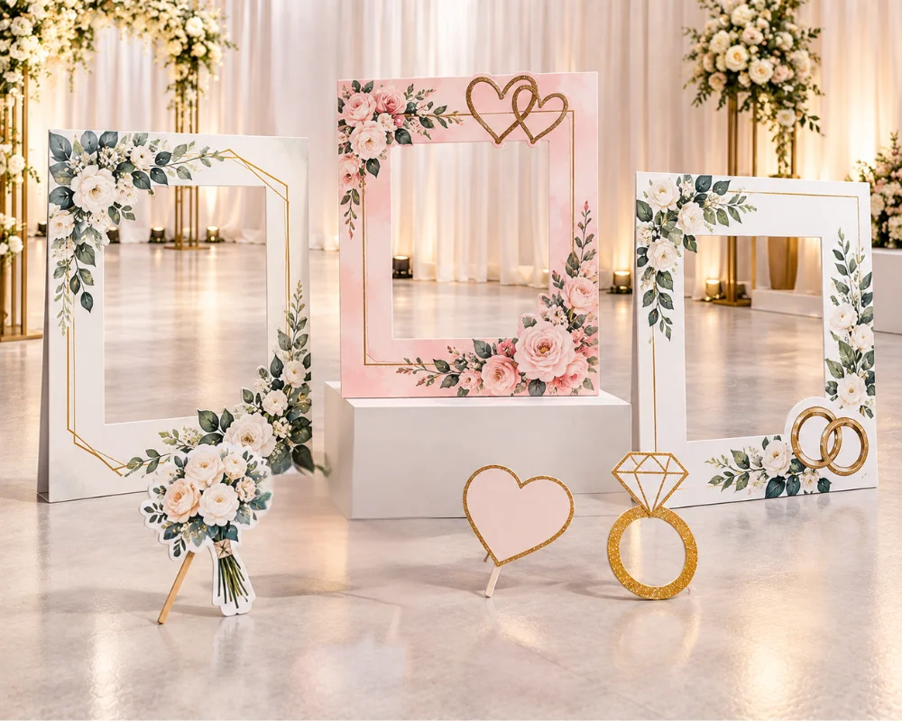  Wedding selfie frames with floral custom photo frame designs