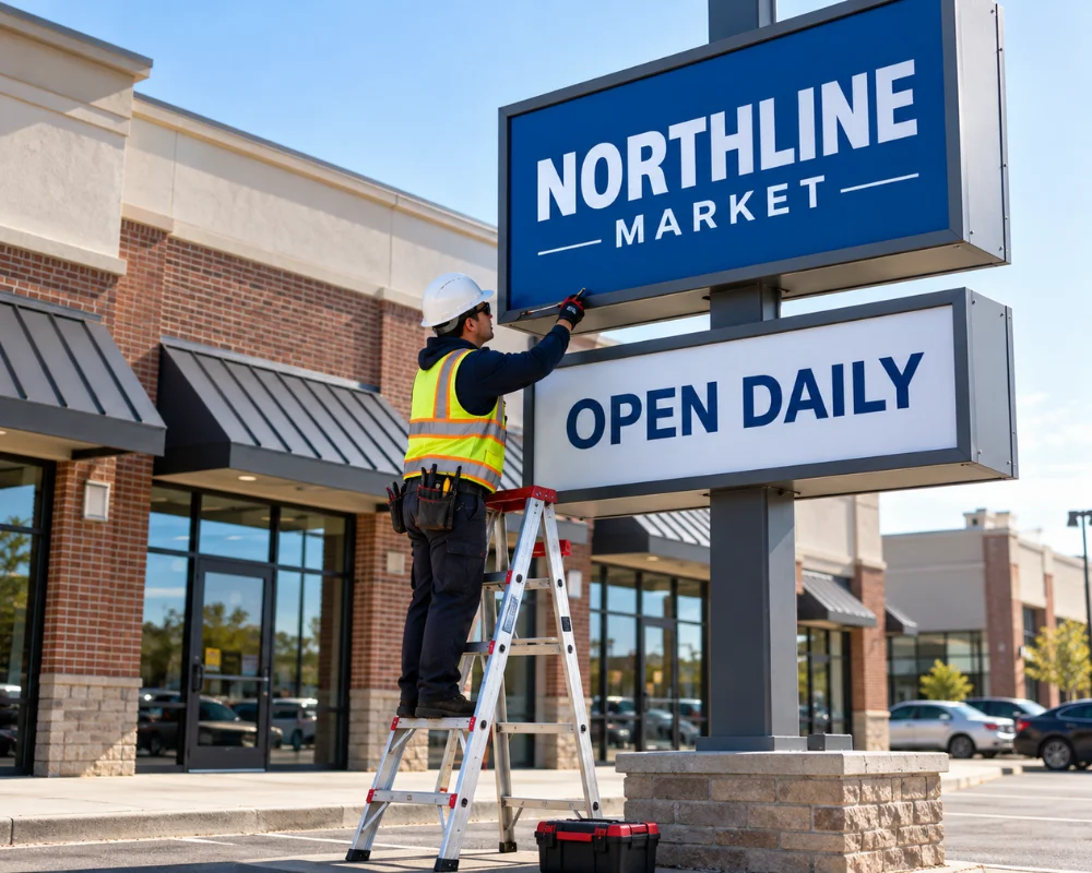Commercial sign maintenance and professional signage support for businesses