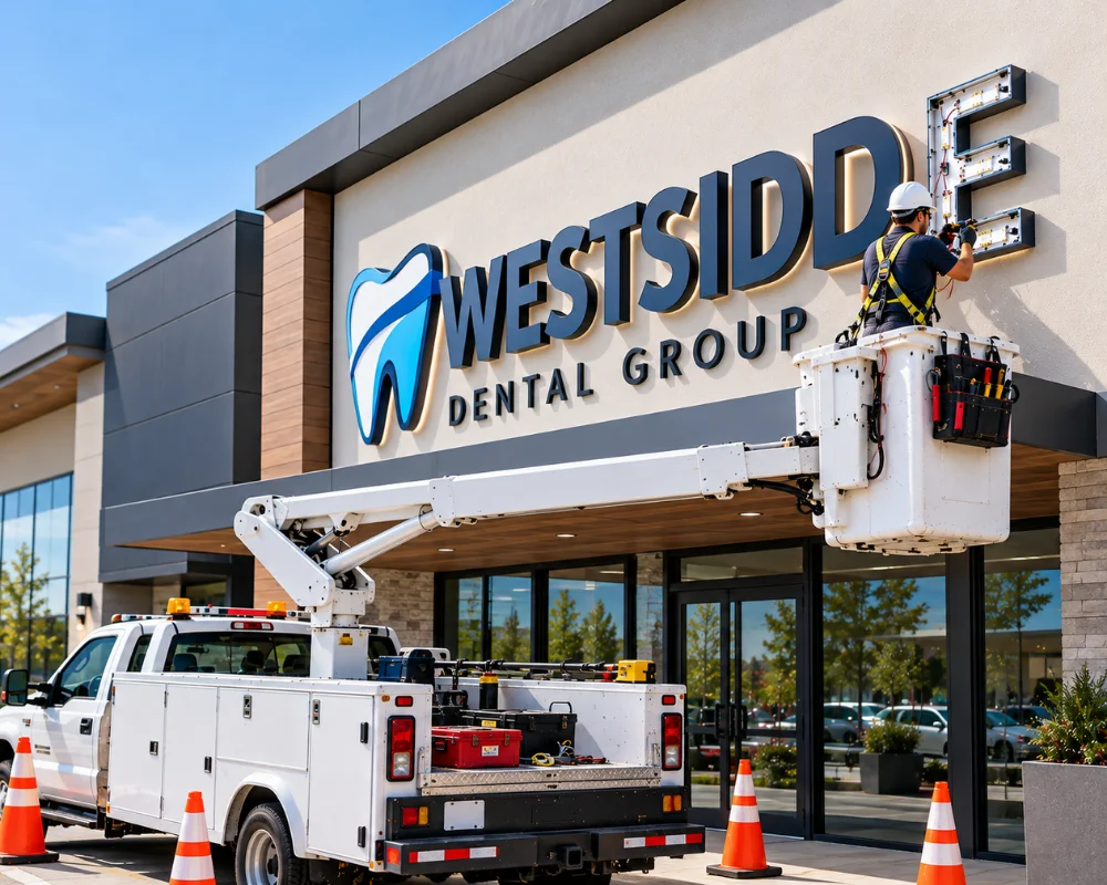Professional sign repair services for commercial storefront signage
